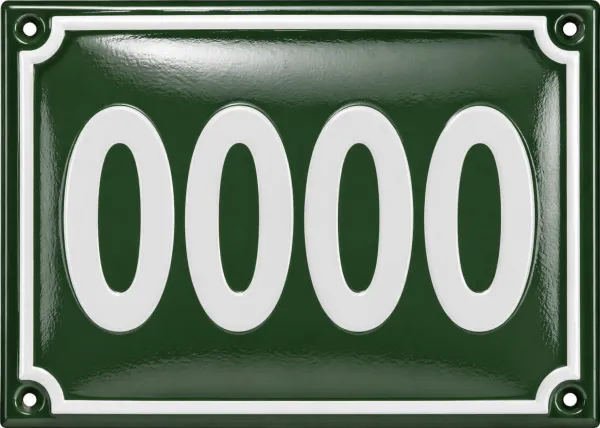 Smaltované domovní číslo zeleno bílé